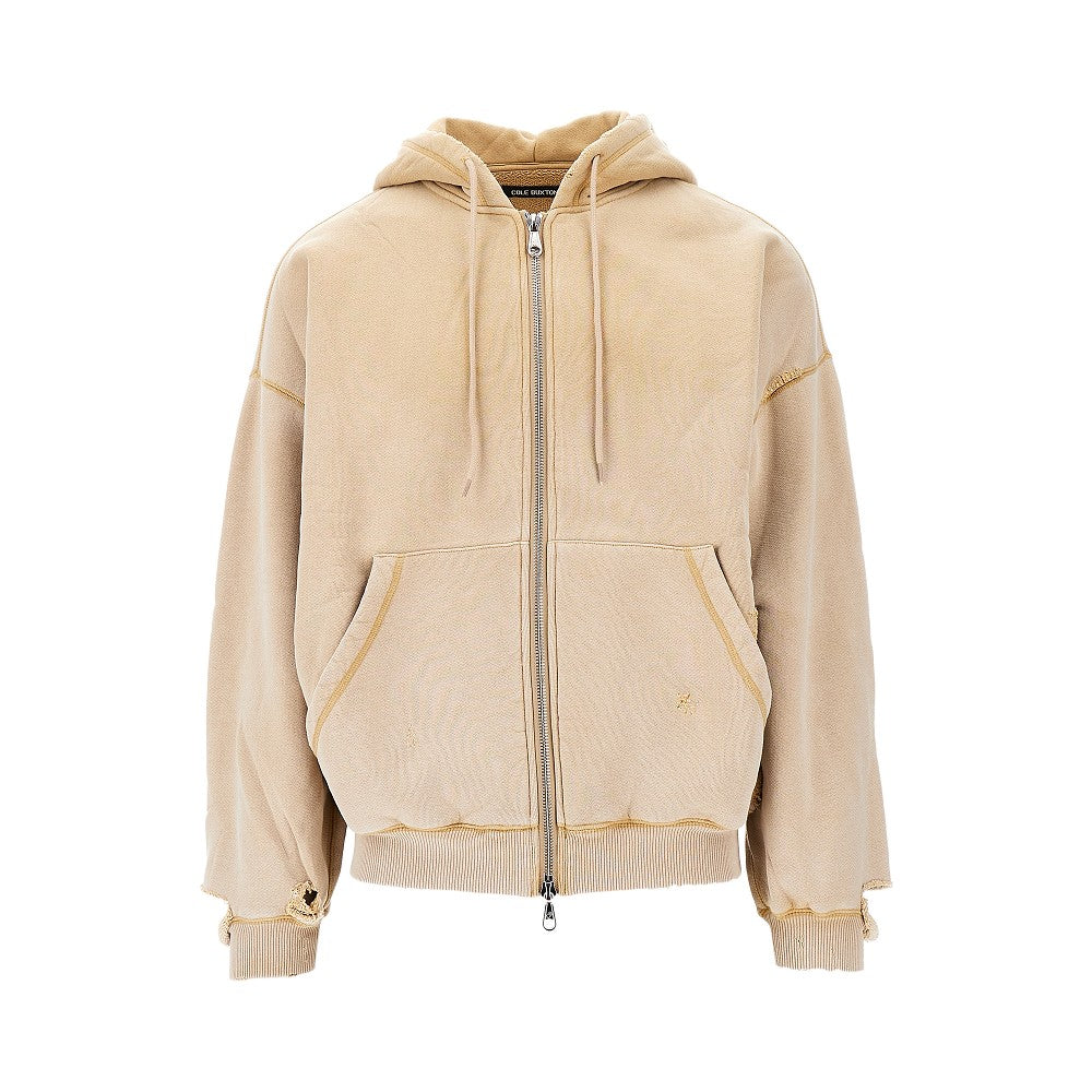 COLE BUXTON Full-zip hoodie with sun-faded effect Man