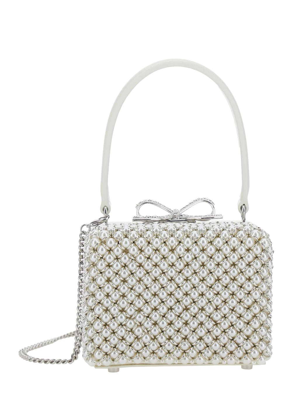 self-portrait Pearl Embellished Micro Bag