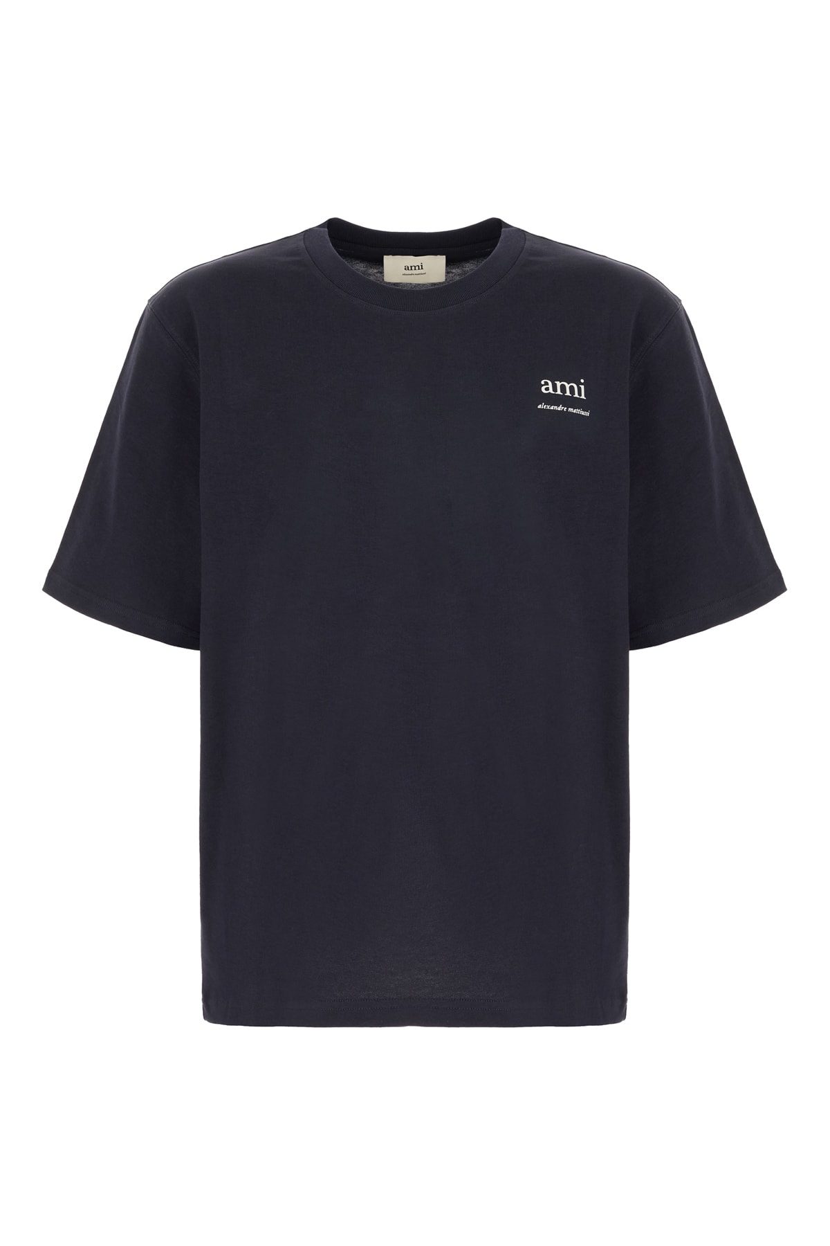 Ami Alexandre Mattiussi Navy Blue Cotton T-shirt