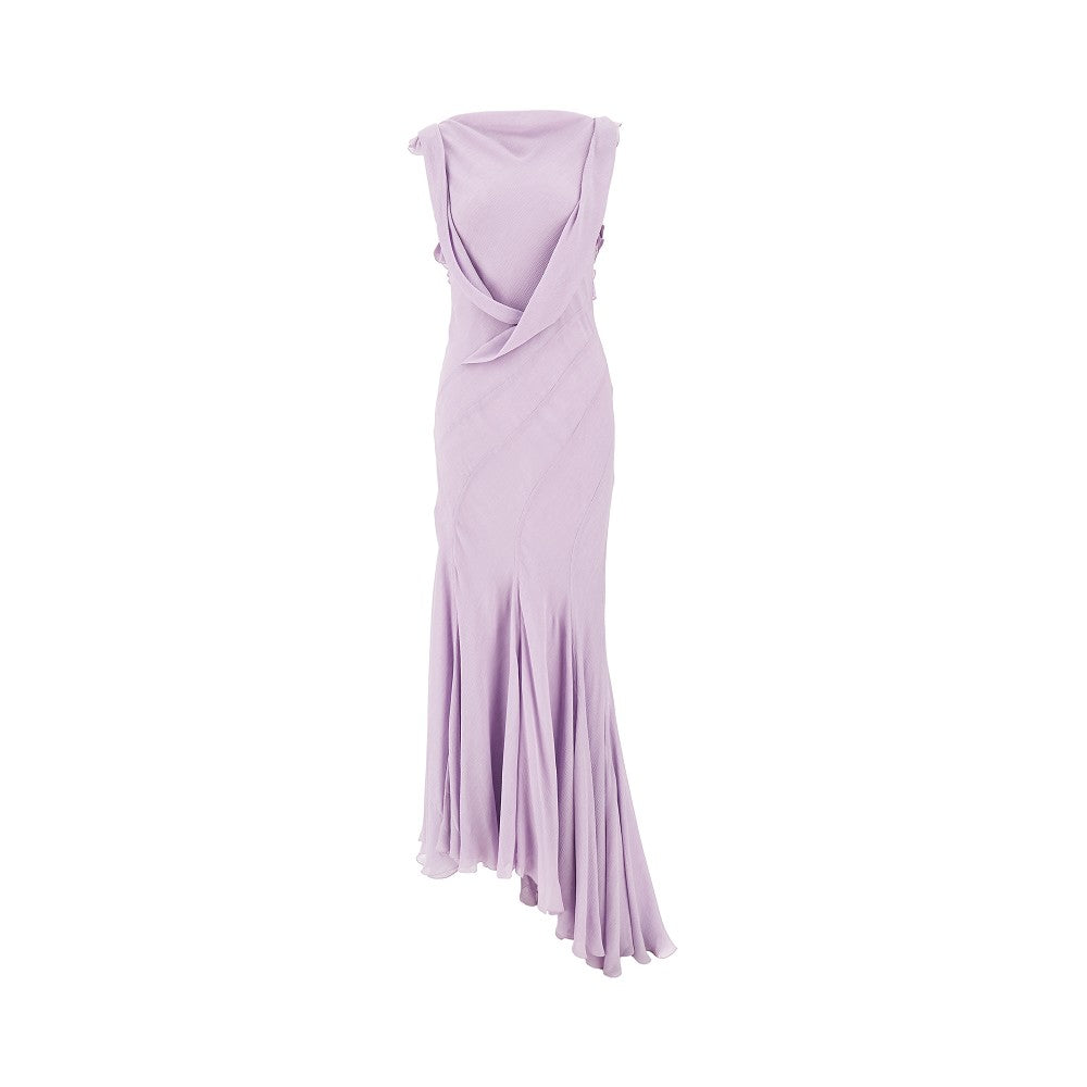 ALBERTA FERRETTI 荷叶边圆领露背长裙 女士 40码