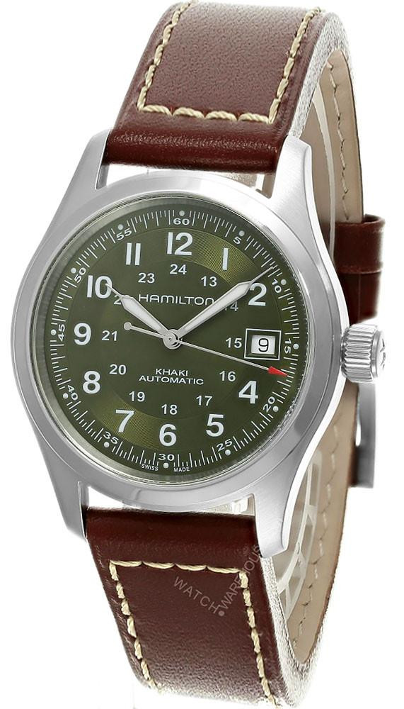 HAMILTON Khaki Field Automatic 38MM Green Dial Leather Men's Watch H70455560