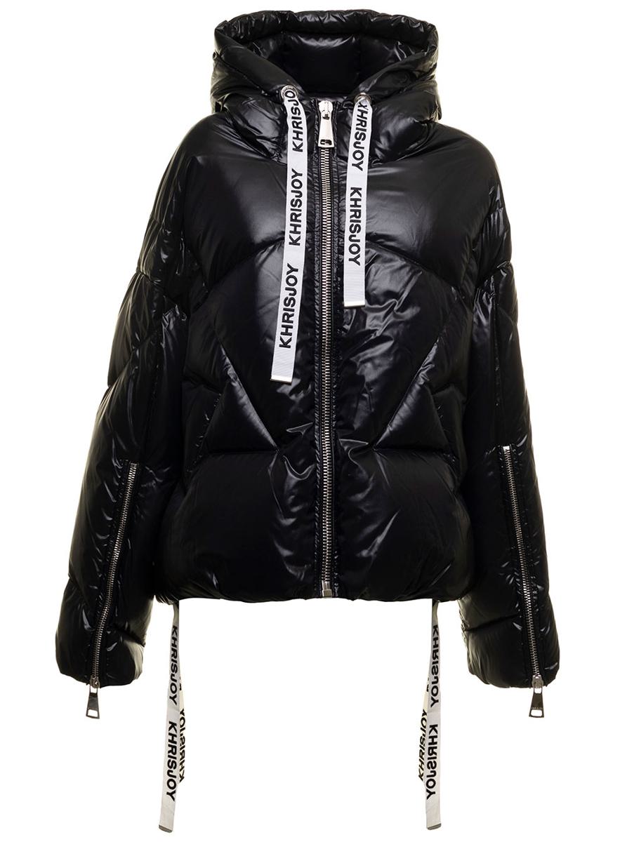 Black 'Puff Khris Iconic' Oversized Down Jacket With Hood In Polyester Woman