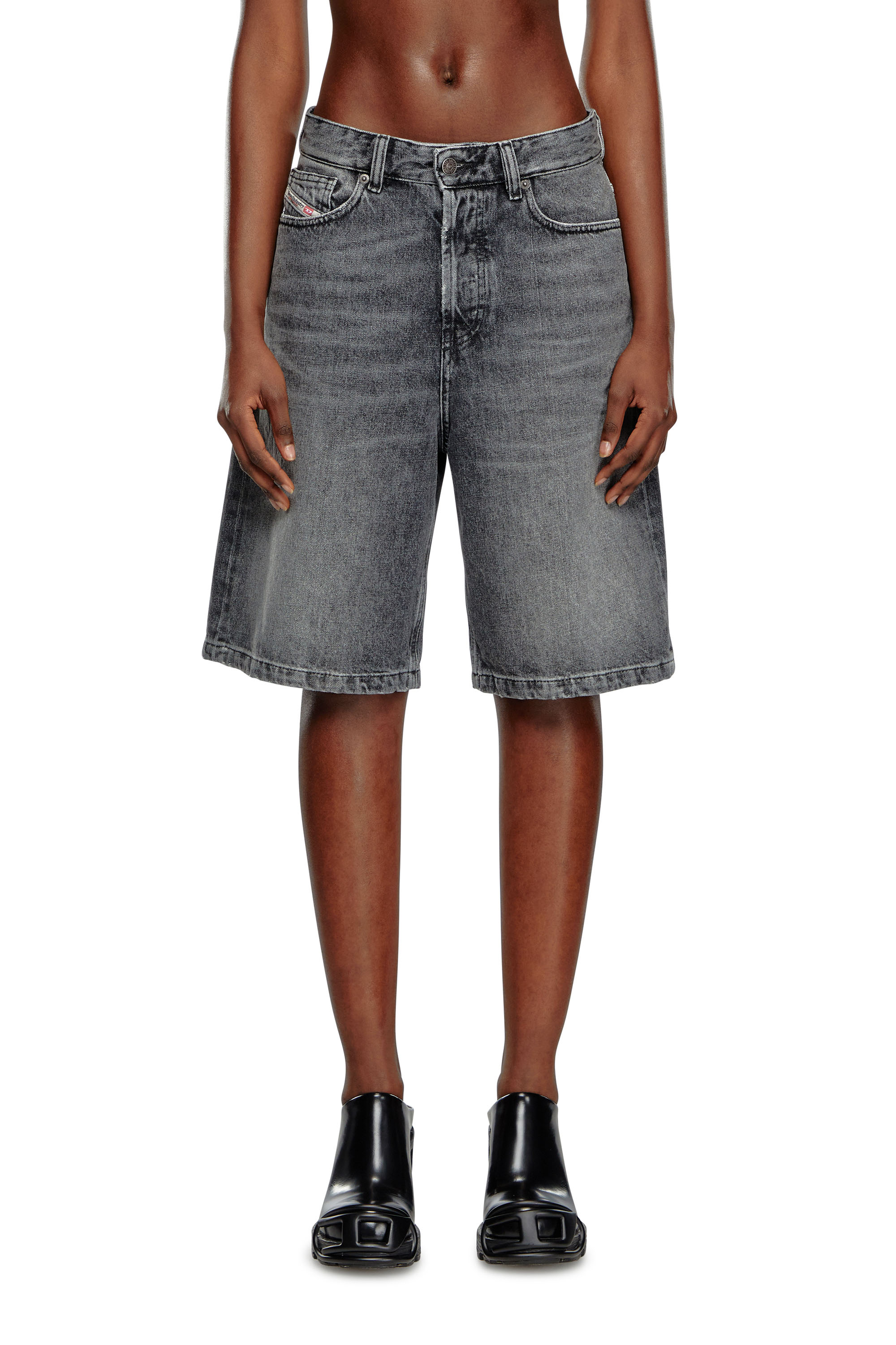 Diesel - Shorts in clean-wash denim - Shorts - Woman - Black