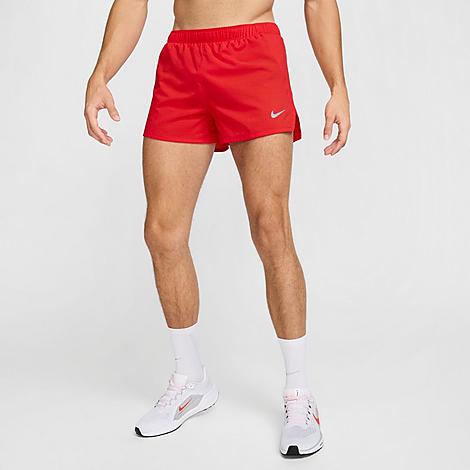 Nike Men's Fast Dri-FIT Brief-Lined 3" Running Shorts in LT CRIMSON/BLACK/REF Size: Medium