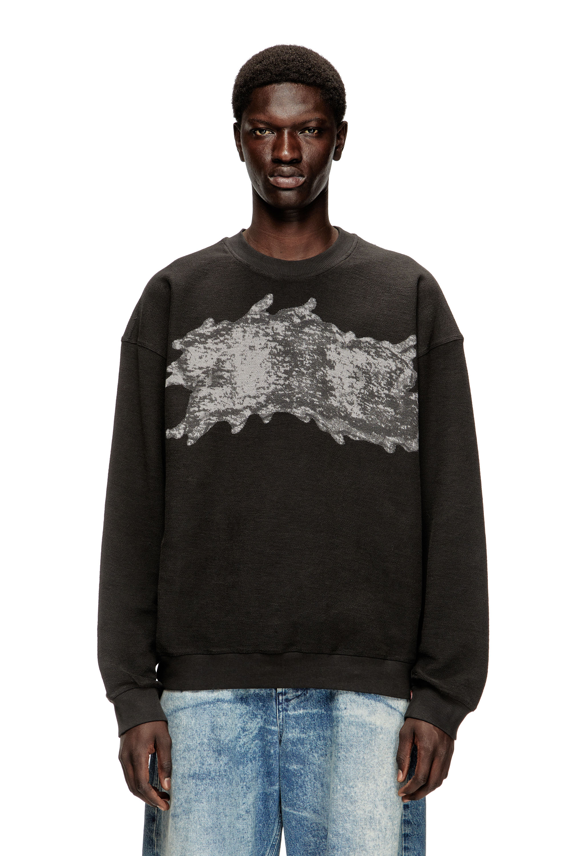 Diesel - Sweatshirt with graffiti print - Sweaters - Man - Grey