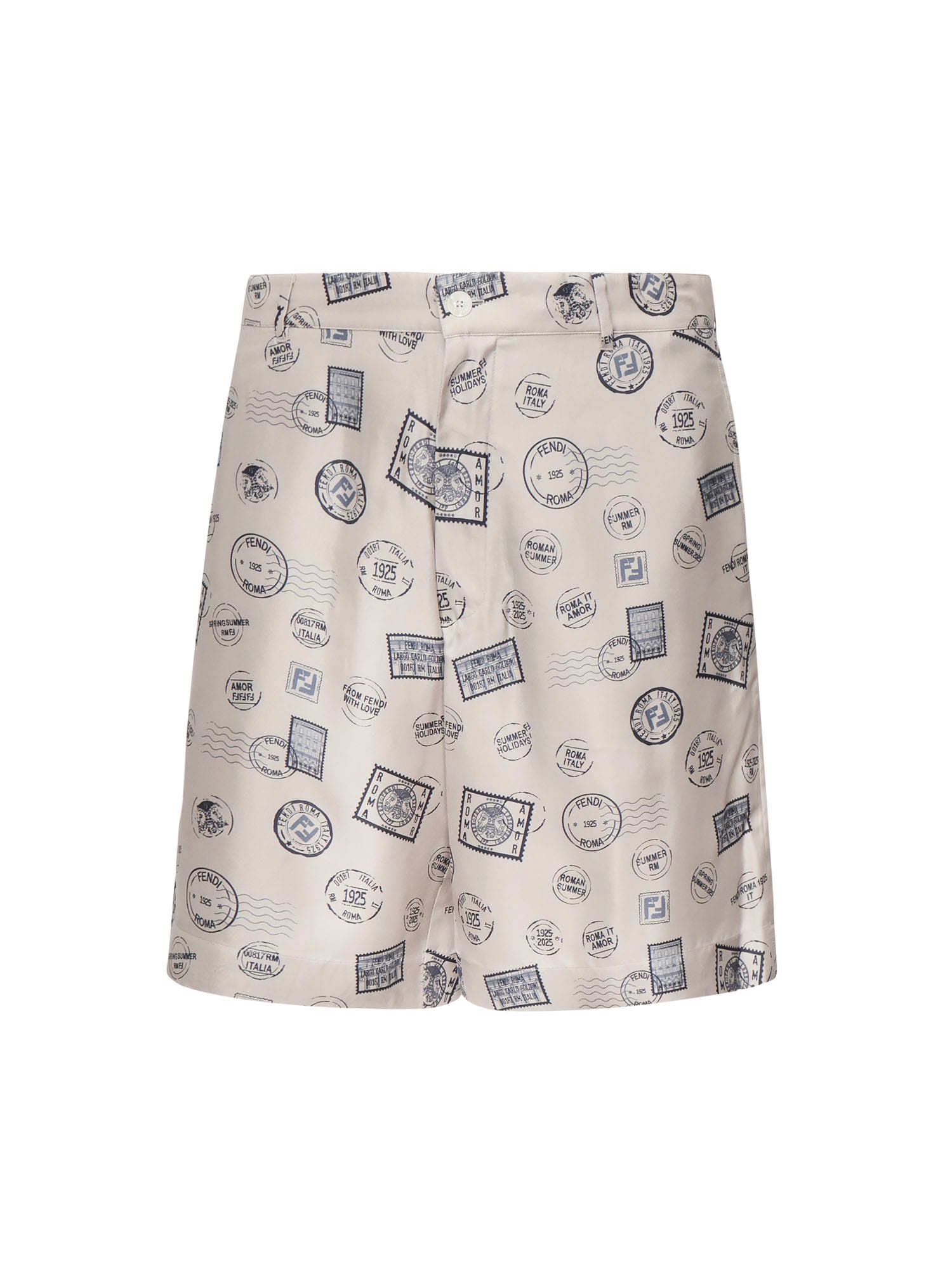 Fendi Printed Silk Shorts