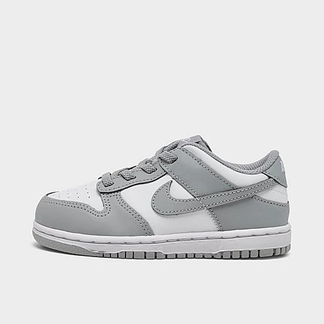 Nike Kids Toddler Dunk Low Casual Shoes in WHITE/LT SMOKE GREY- Size: 4.0