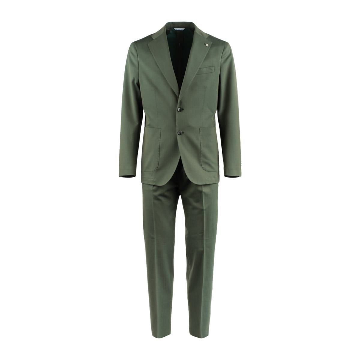 Manuel Ritz Green Virgin Wool Cotton Blend Dress