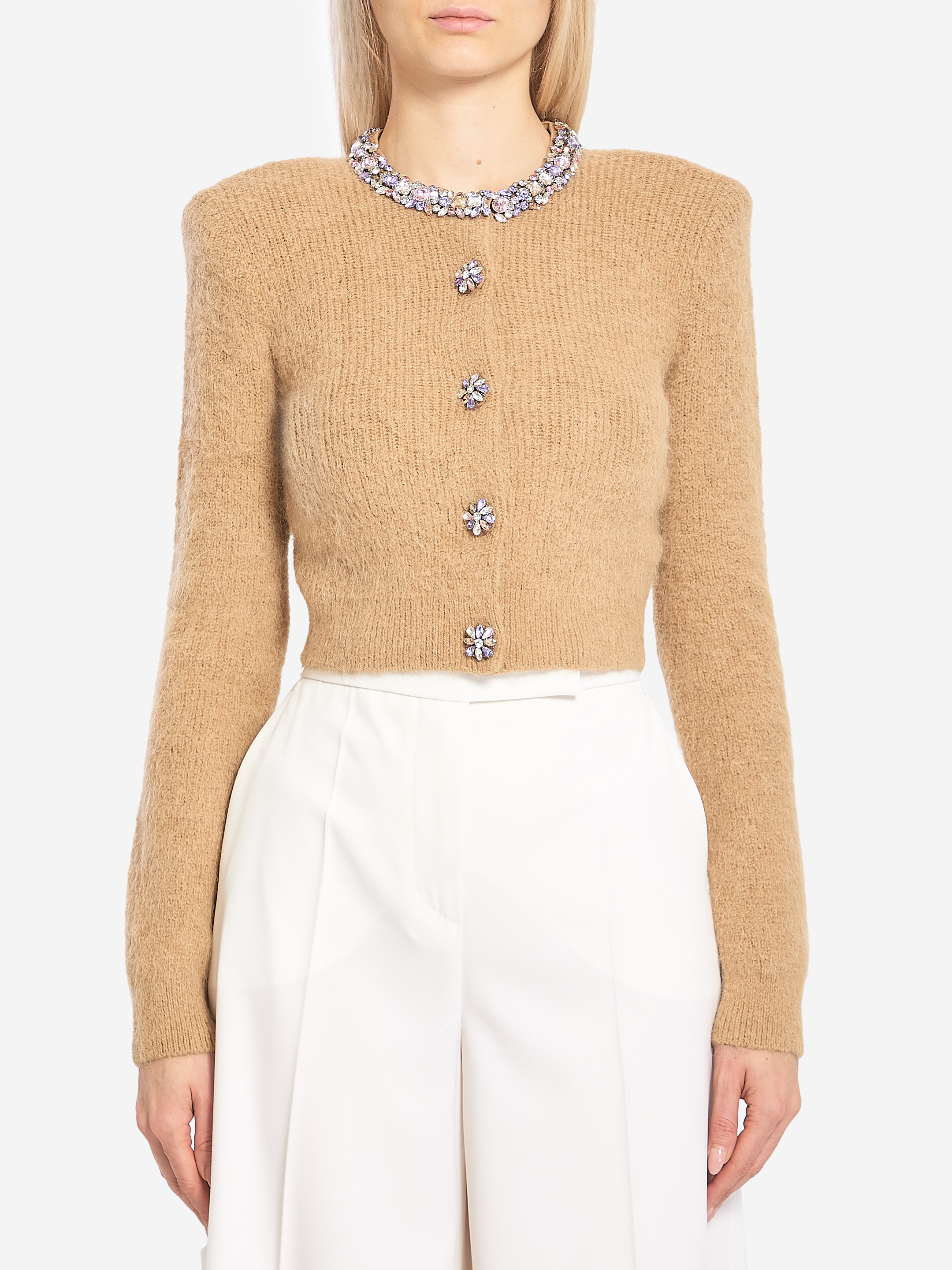 Embellished trim cardigan