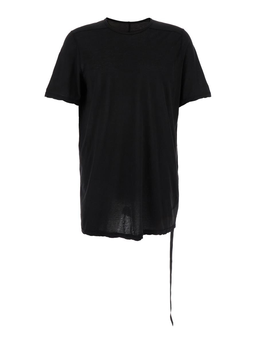 Black Crewneck T-Shirt With Oversized Band In Cotton Man