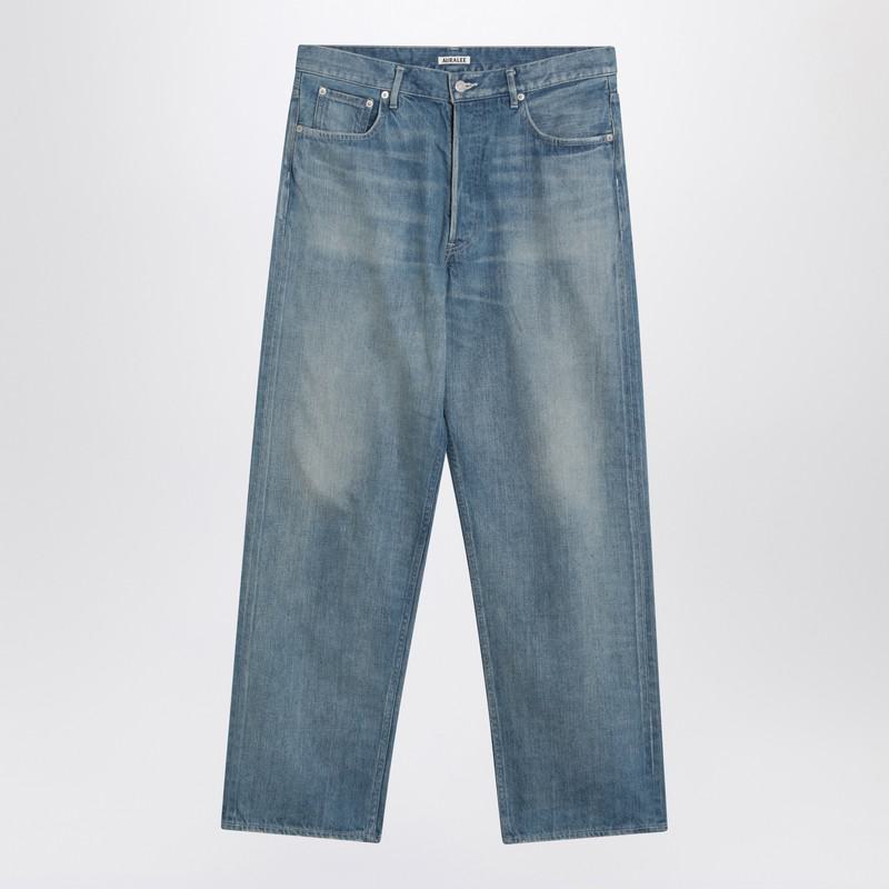 Auralee Light Indigo Jeans With Washed Effect