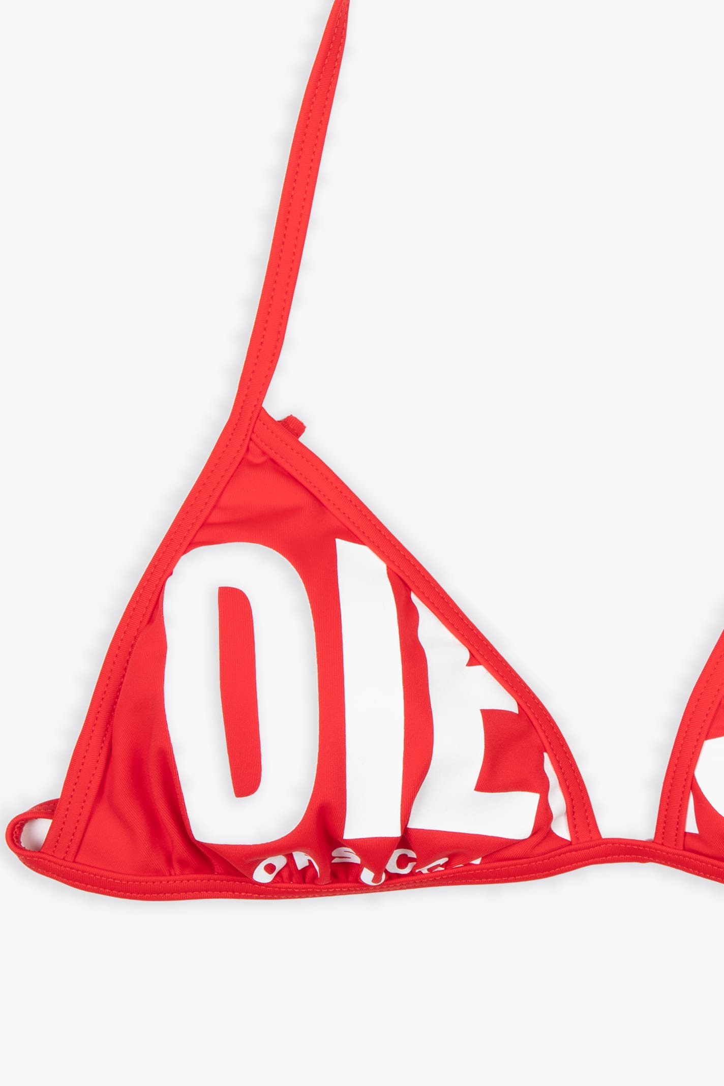 Diesel Bfb-sees Red Lycra Swim Bikini Top With Logo - Bfb Sees