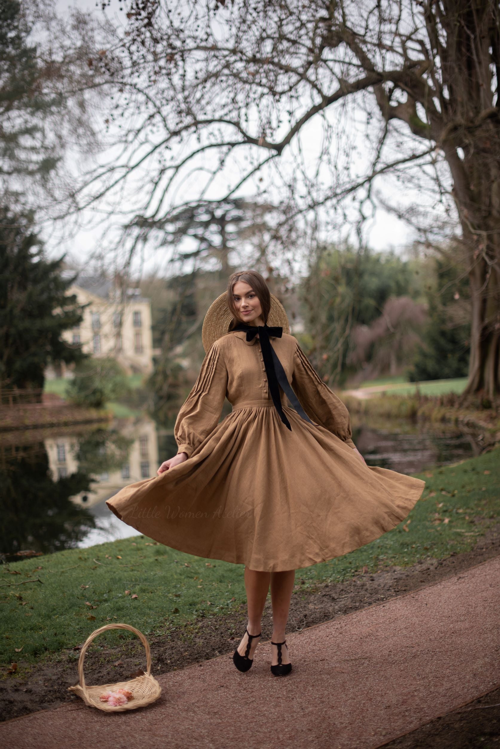 Beth Dress with long sleeves | Linen dress