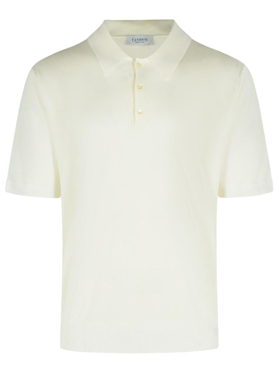 Laneus Polo Shirt In Lyocell Cream