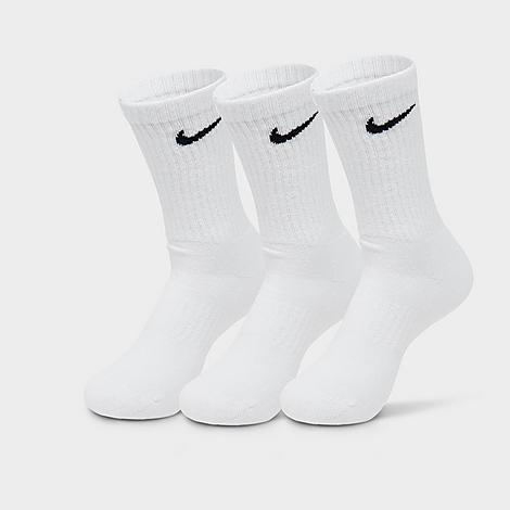 Nike Everyday Cushioned Training Crew Socks (3-Pack) in White/Black Size: Small