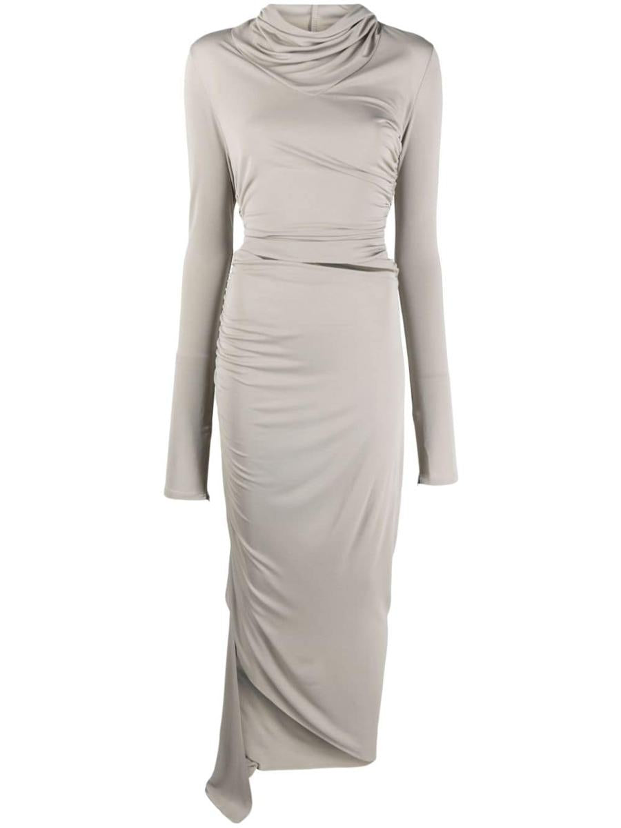 Andreādamo Draped Jersey Asymmetric Midi Clothing