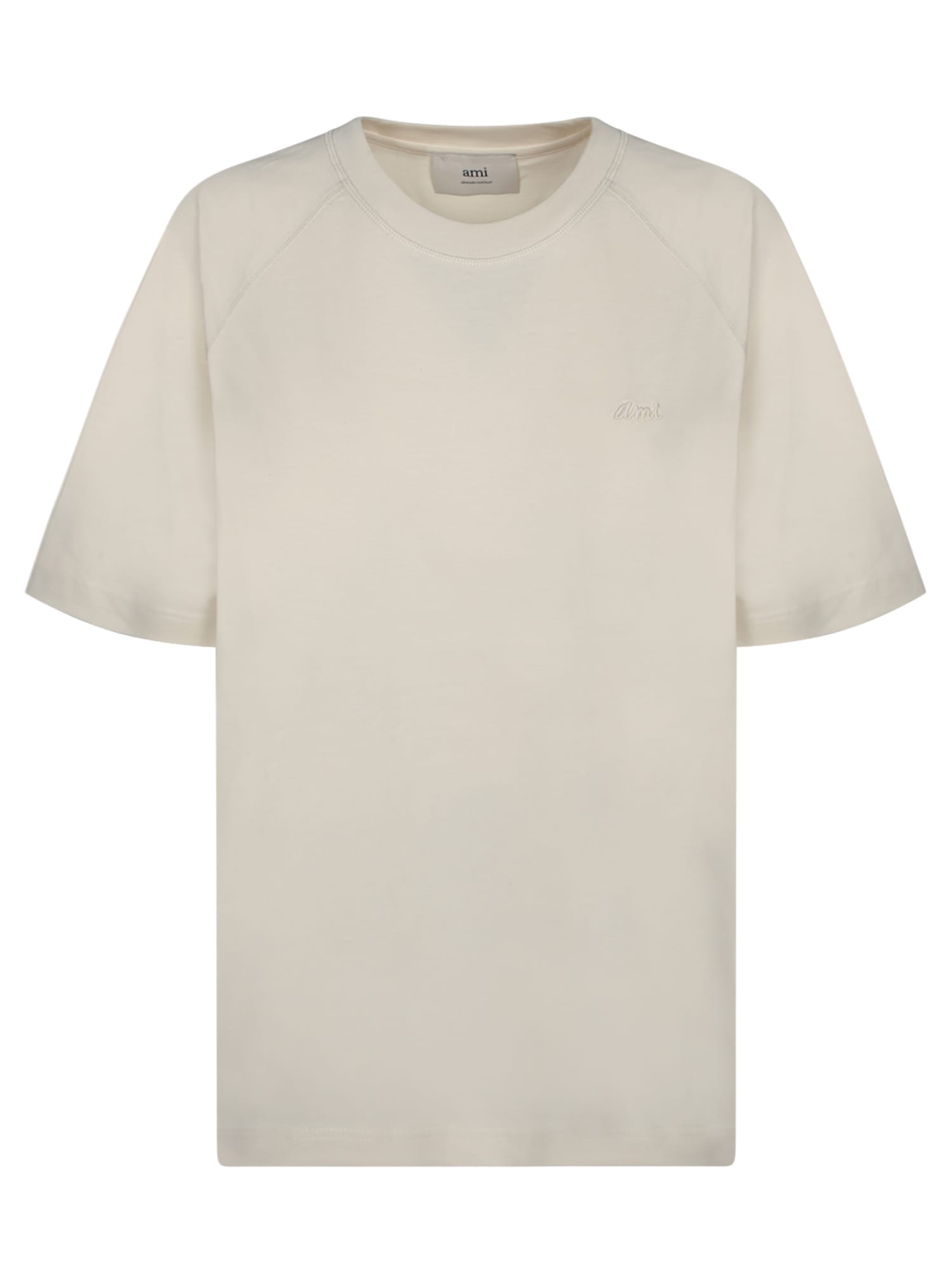 Ami Alexandre Mattiussi Ivory Logo T-shirt