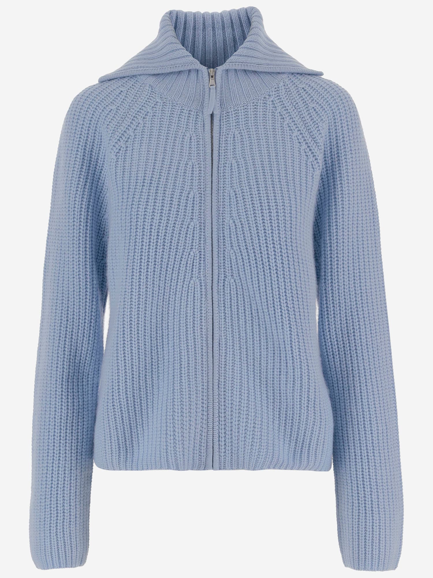 Allude Wool And Cashmere Zip-up Sweater