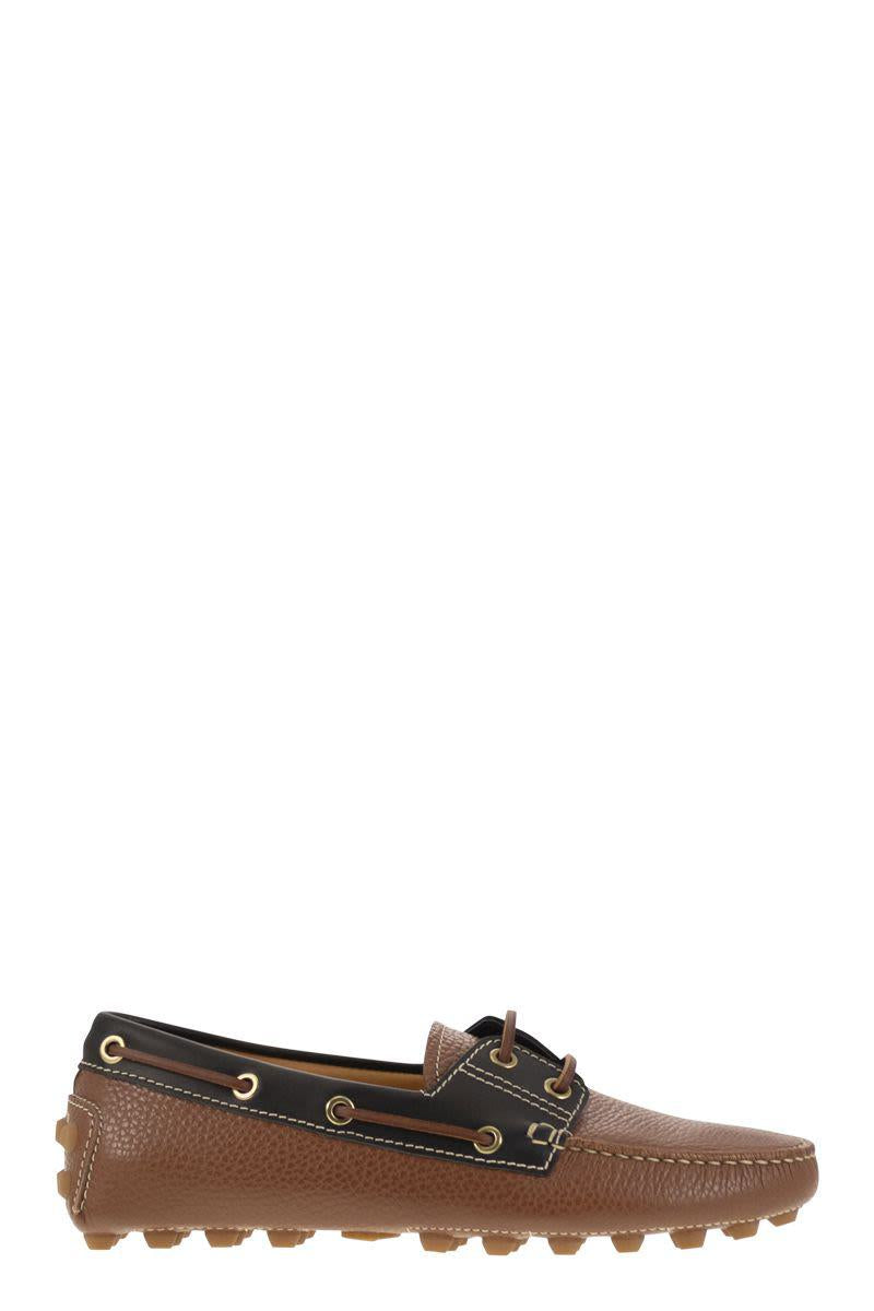 Tod'S Leather Boat Bubble Grommet