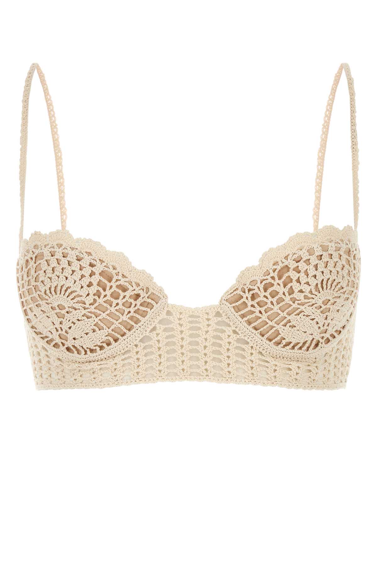 Magda Butrym Ivory Crochet Bra