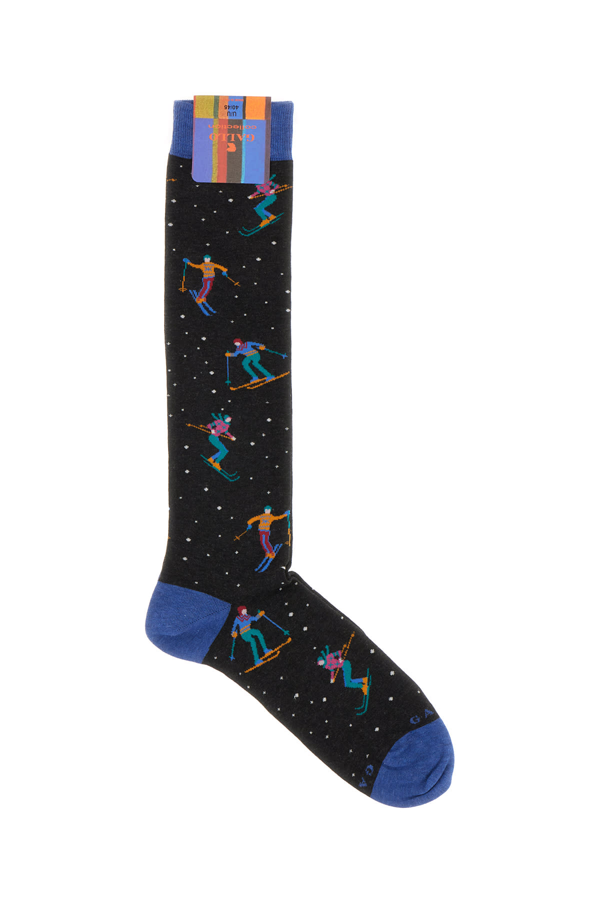 Gallo Embroidered Stretch Cotton Blend Socks