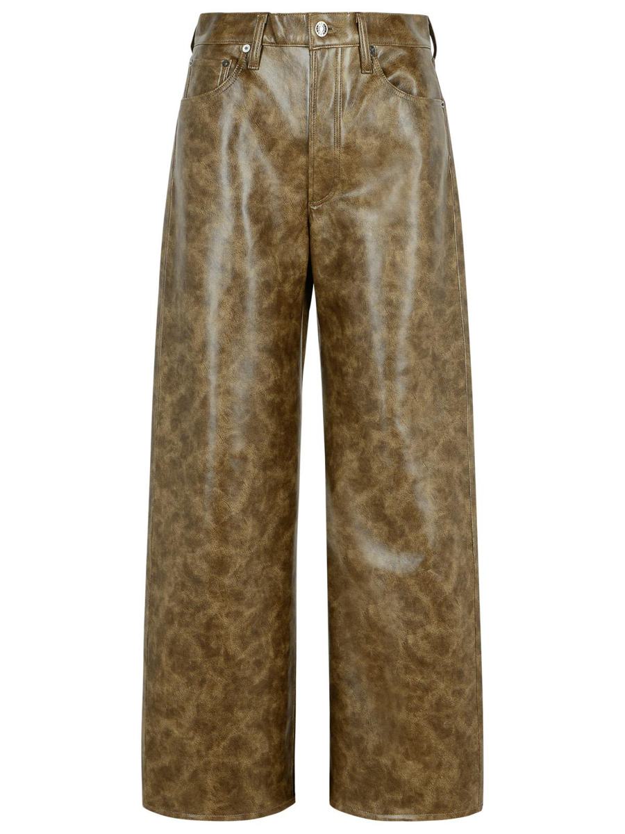 Agolde Brown Recycled Leather Blend Trousers