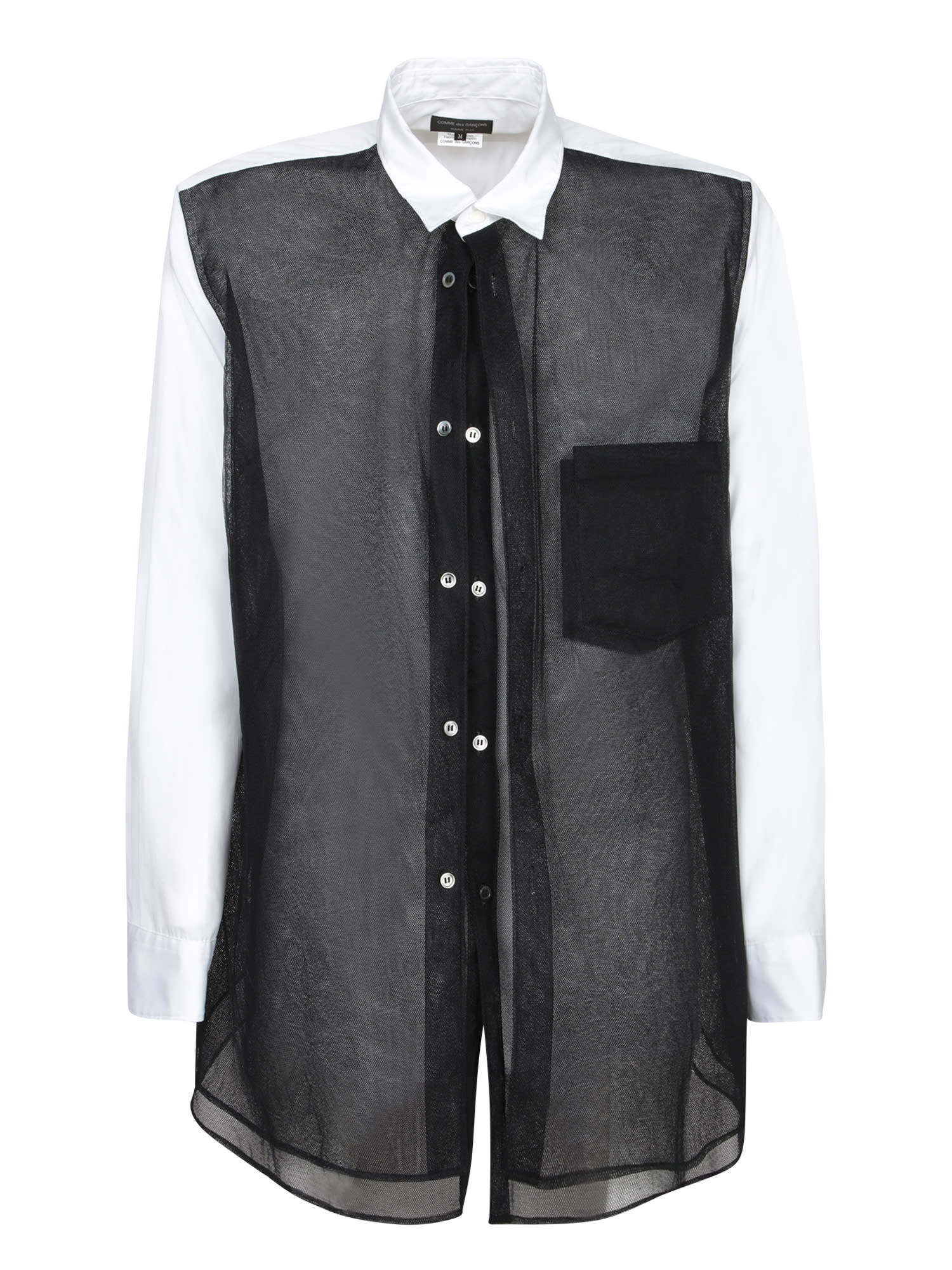 Comme Des Garçons Homme Plus Two-tone Black And White Cotton Shirt