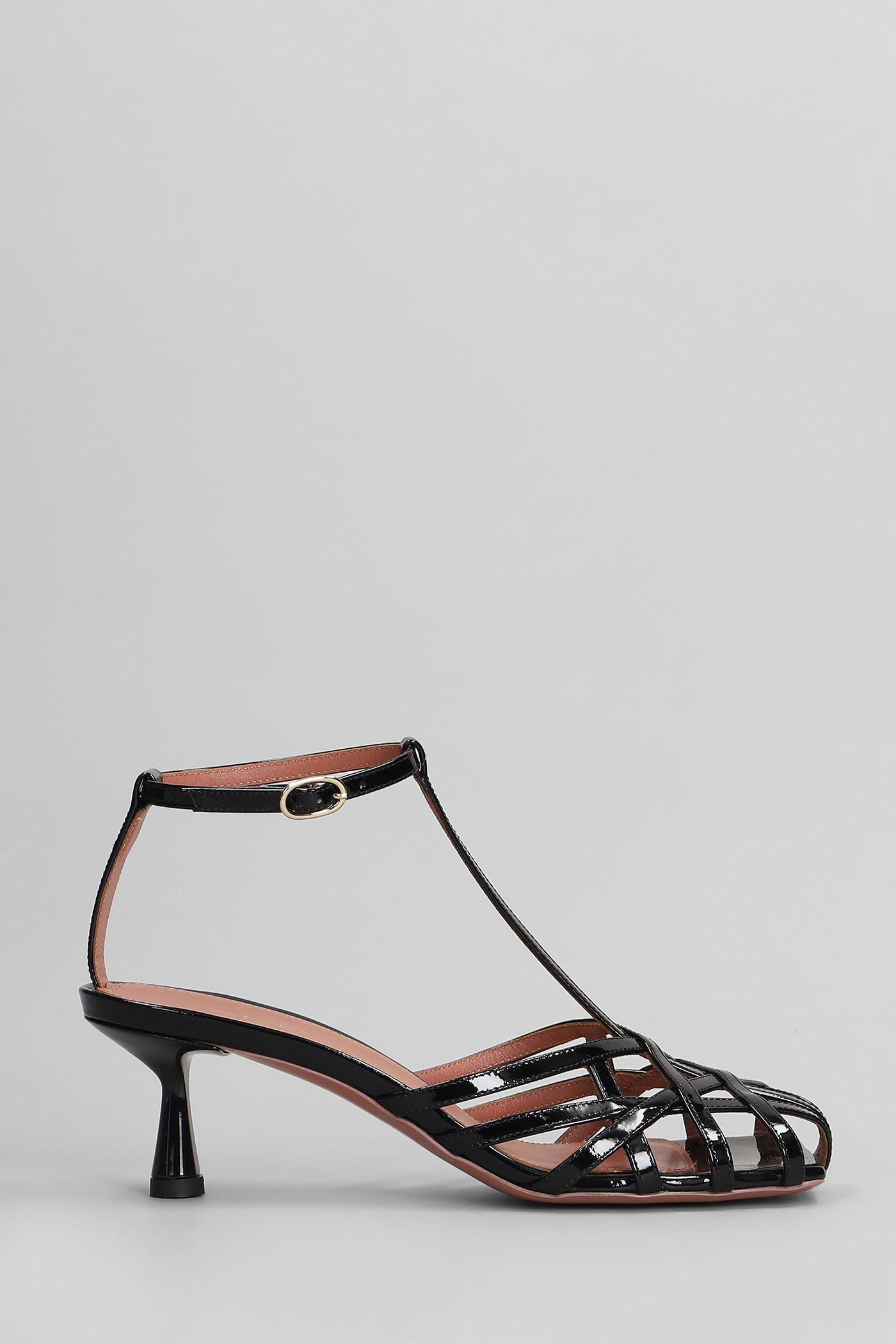 Aldo Castagna Manila Sandals In Black Patent Leather