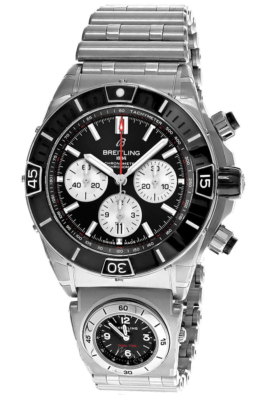 BREITLING Super Chronomat B01 SS 44MM Black Dial Men's Watch AB0136251B1A2