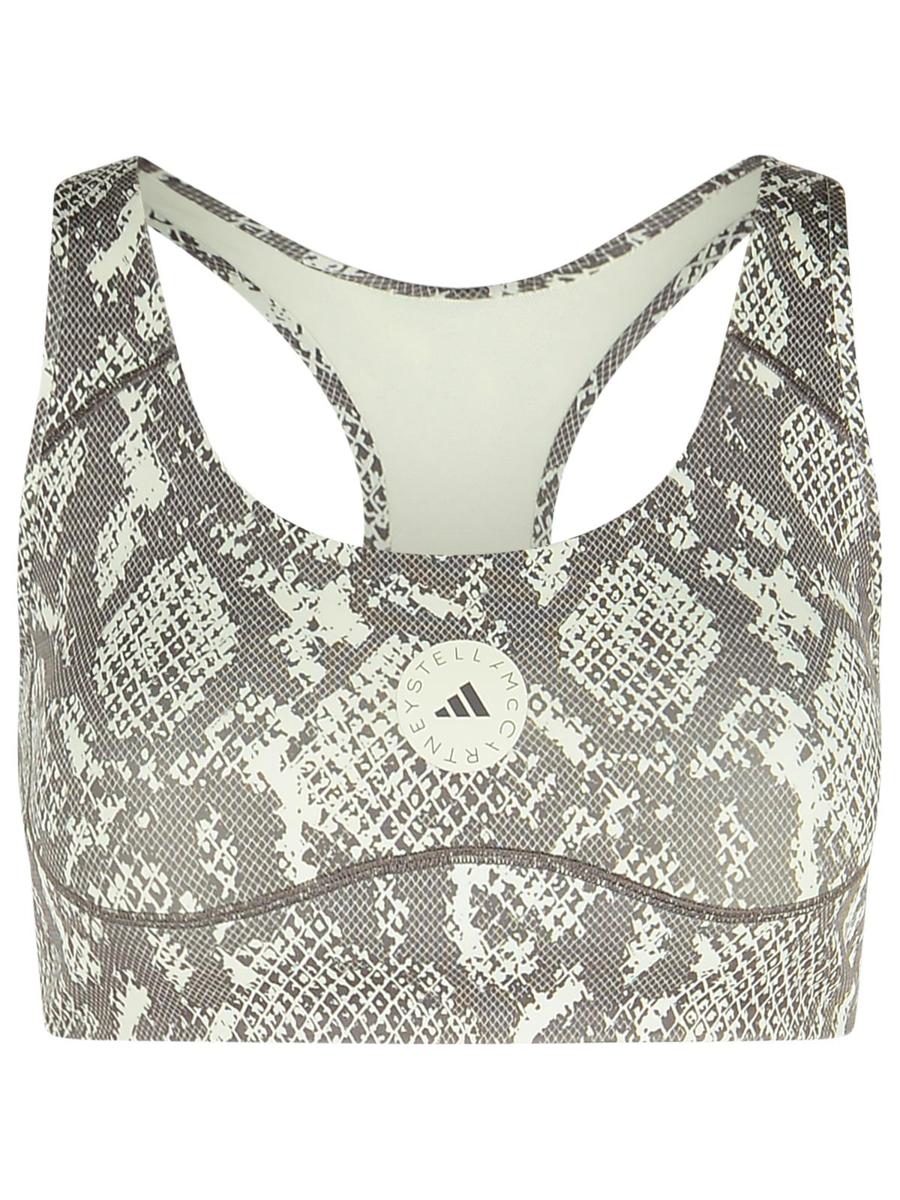 Adidas By Stella McCartney Snake Print Polyester Blend Sporty Top