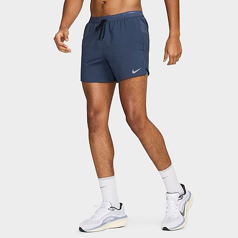 Nike Men's Dri-FIT Stride 2-in-1 5" Running Shorts in THUNBL/THUNBL/BLACK Size: Small