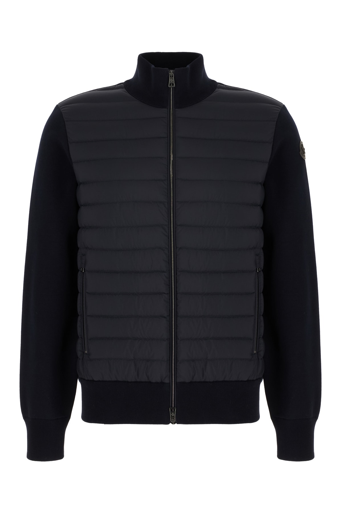 Moncler Midnight Blue Cotton Blend Tricot Cardigan