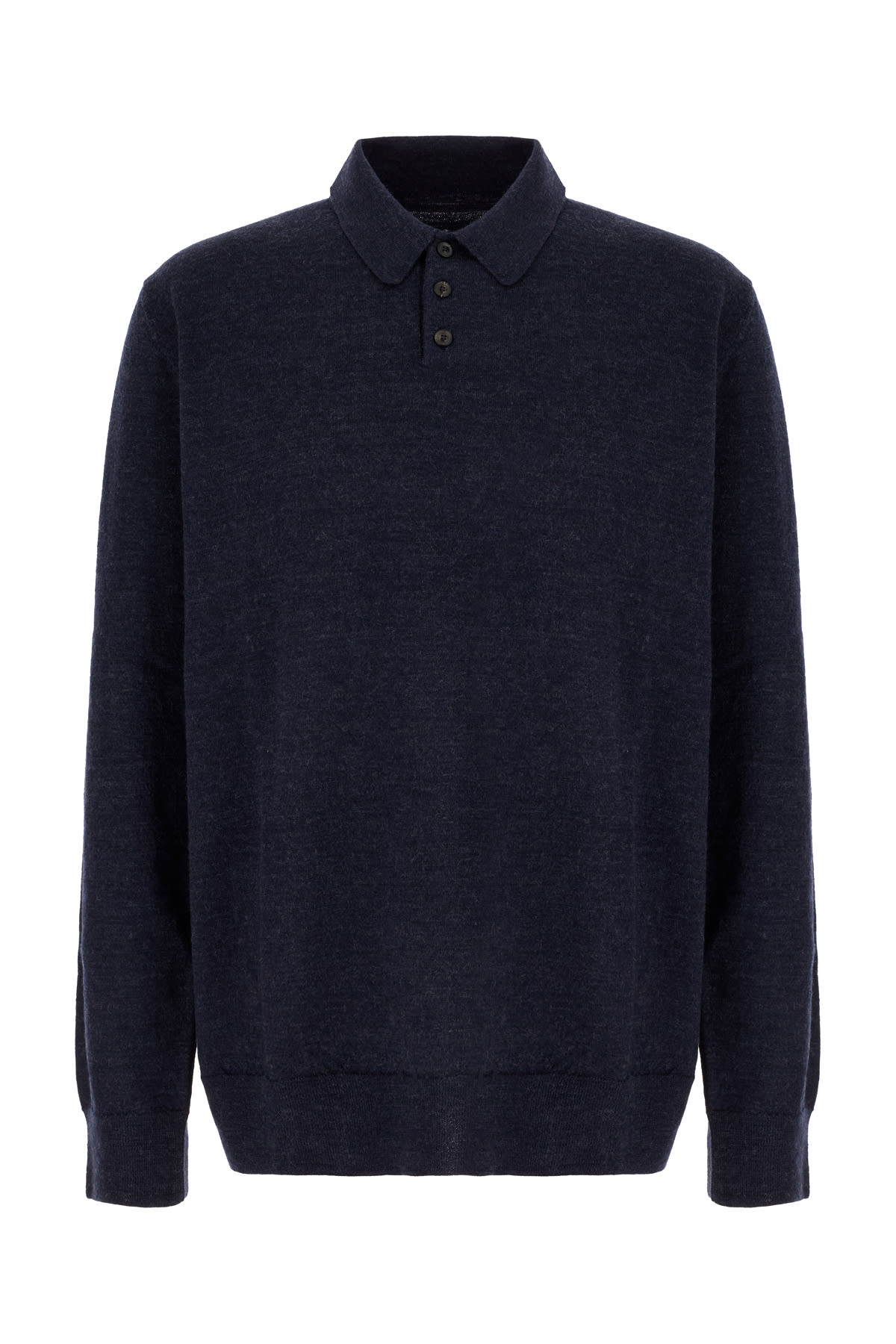 Maison Margiela Midnight Blue Wool Polo Shirt