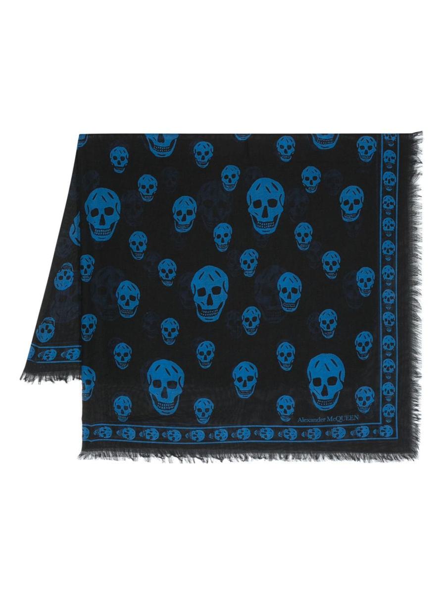 Alexander McQueen Biker Skull Silk Blend Scarf
