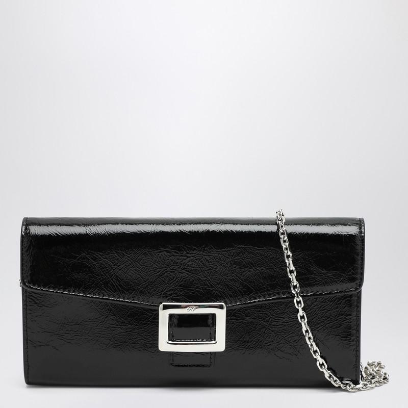 Roger Vivier Belle Vivier Patent Wallet With Chain