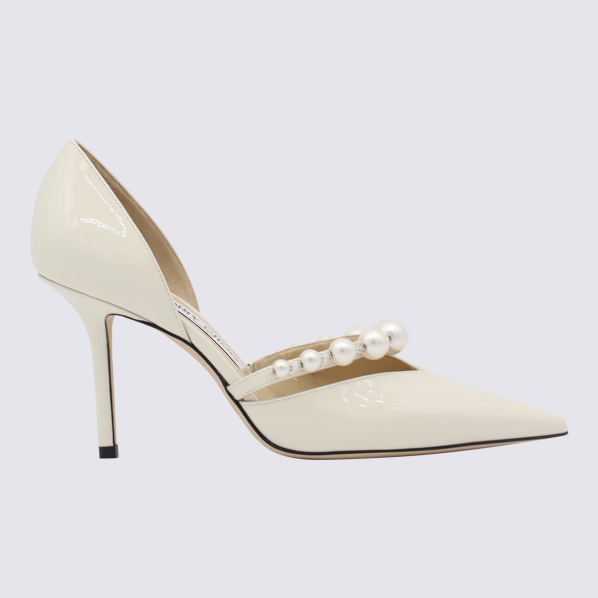 Jimmy Choo White Leather Aurelie 85 Pumps
