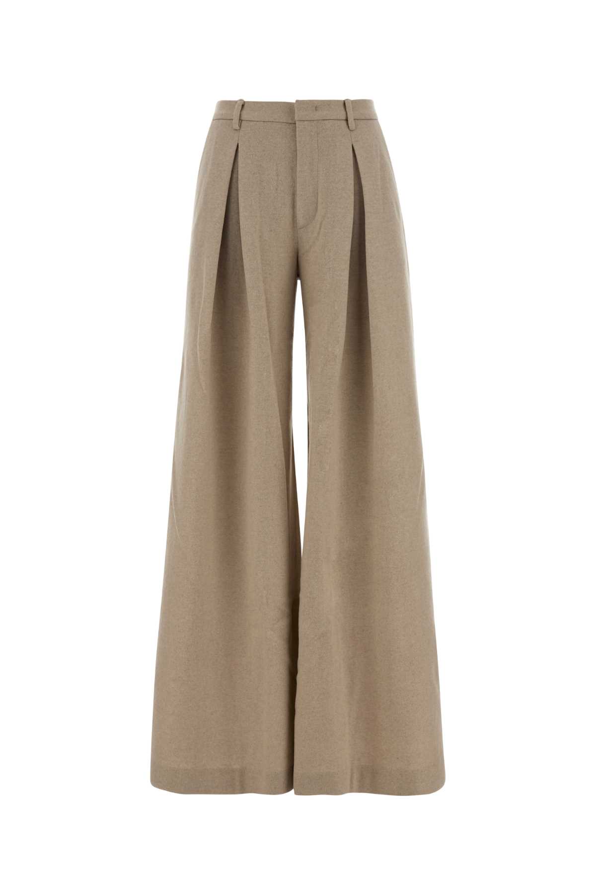 The Andamane Cappuccino Wool Wide-leg Pant