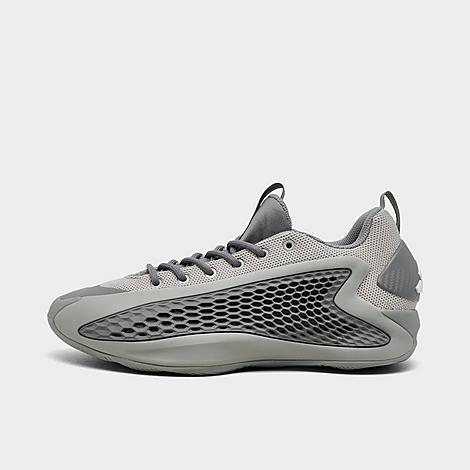 adidas Big Kids Anthony Edwards 1 Low Basketball Shoes in Metallic Grey/Dove Grey/Cloud White Size: 4
