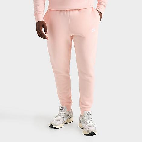 Nike Men's Sportswear Club Fleece Jogger Pants in Washed Coral/Washed Coral/White Size: Medium