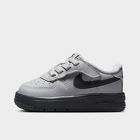 Nike Kids Toddler Force 1 Low EasyOn Casual Shoes in Wolf Grey/Dark Smoke Grey Size: 2.0