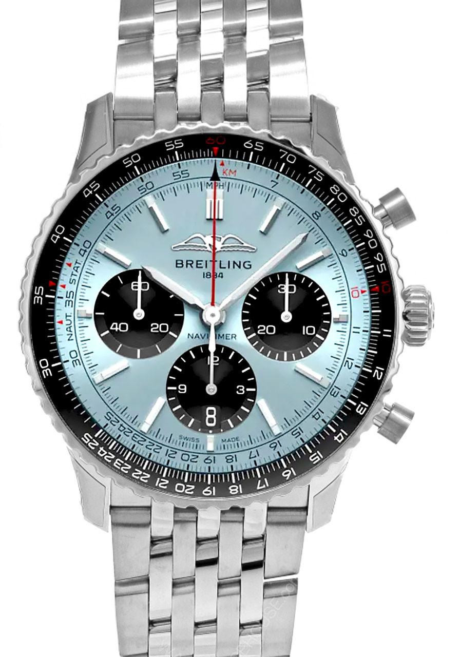 BREITLING Navitimer B01 Automatic Chronograph 43MM Blue Dial Men's Watch AB0138241C1A1
