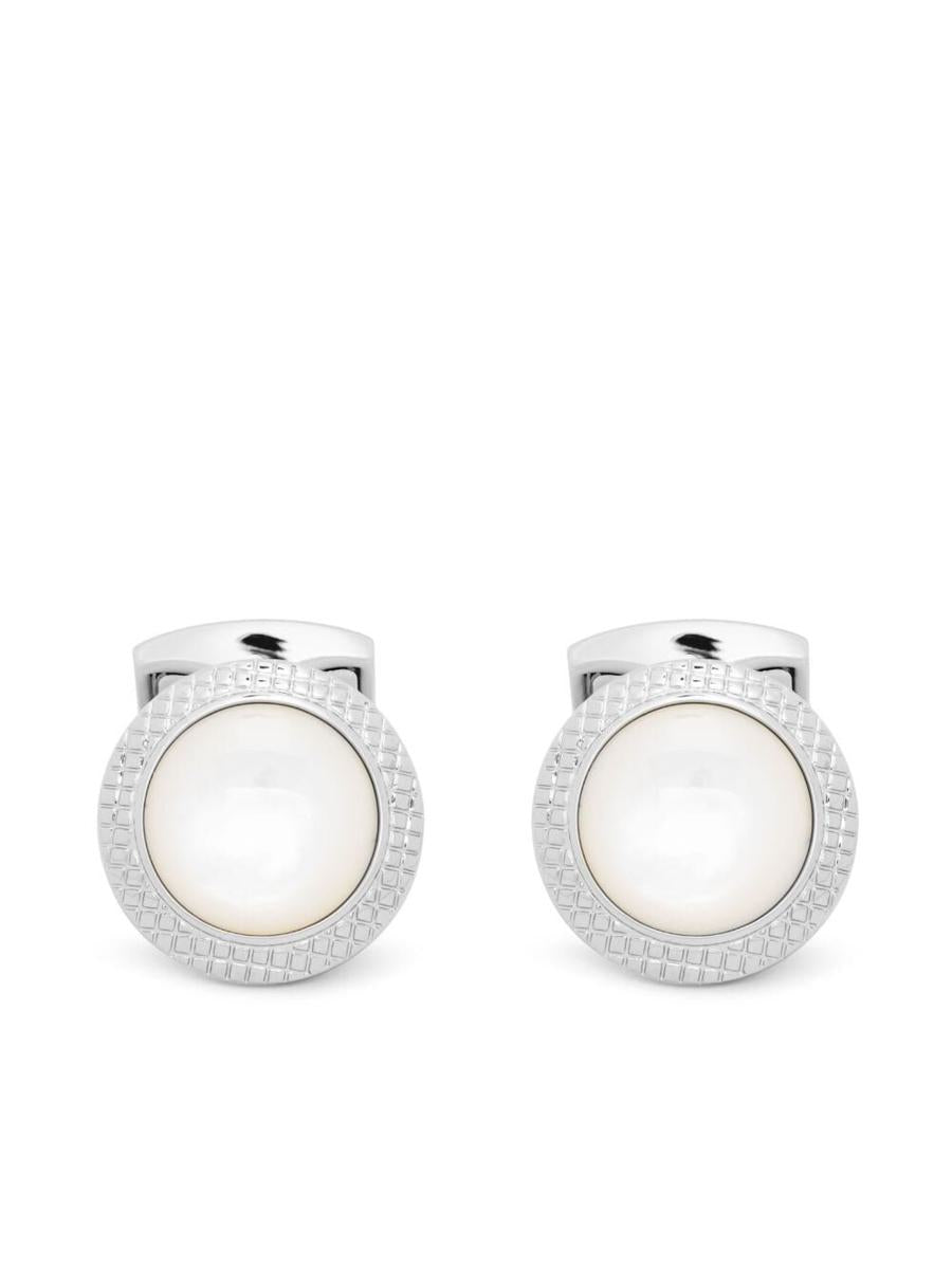 Tateossian Cufflinks Round Palladium White Accessories
