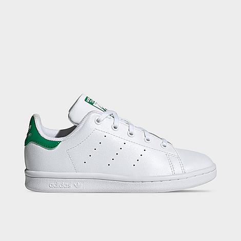 adidas Little Kids Originals Stan Smith Casual Shoes in White/Green Size: 10.5