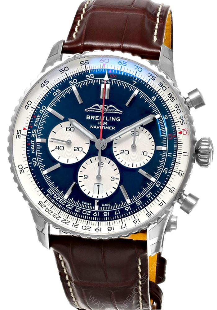 BREITLING Navitimer B01 Chronograph 46MM Leather Men's Watch AB0137211C1P1
