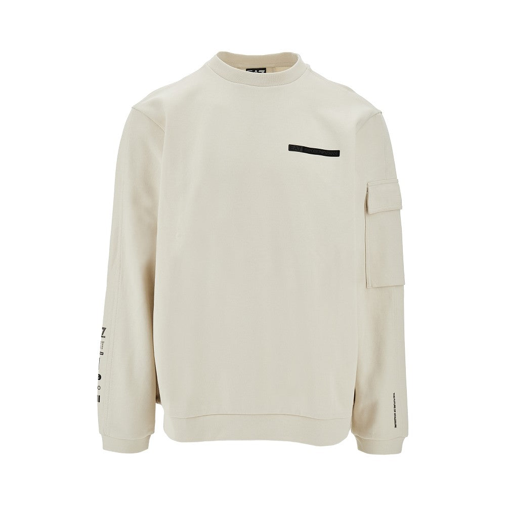 EA7 Crewneck sweatshirt with mesh insert Man