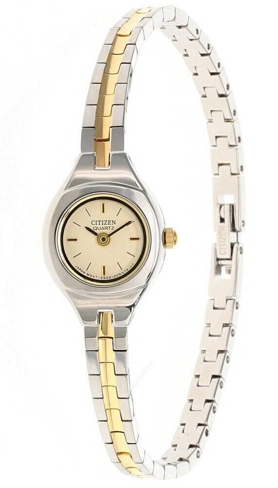 CITIZEN Quartz 16 mm Cream Dial Two-Tone SS Women's Watch EK3294-53A