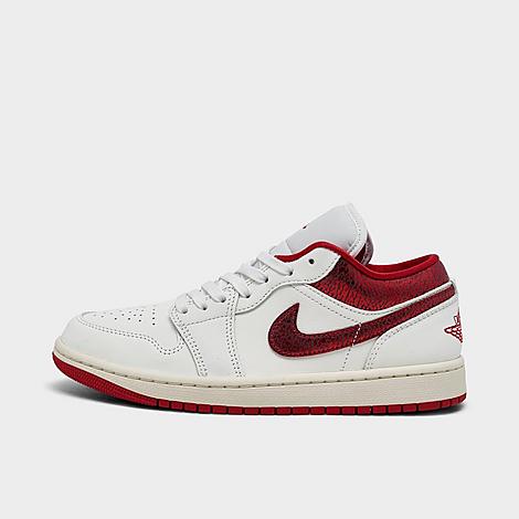 Jordan Women's Air 1 Low SE Casual Shoes in SAIL/VARSITY RED-TEA Size: 5.0