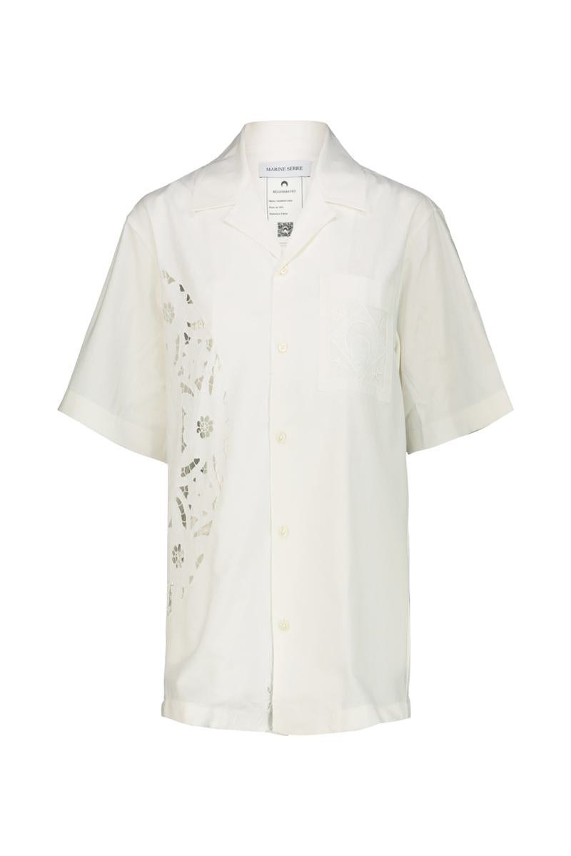 Marine Serre Bowling Shirt In Regenerated Household Linen Clothing