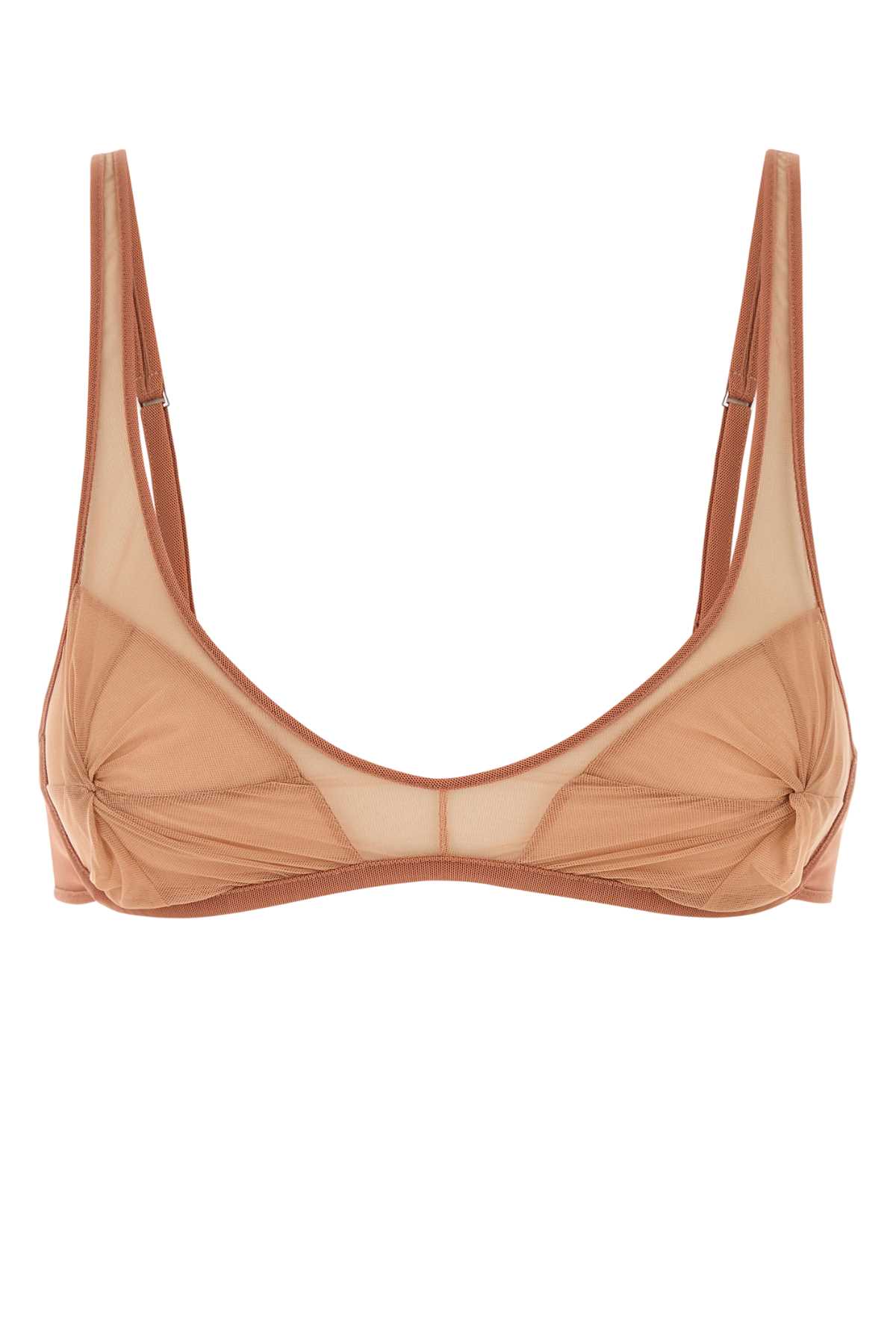 The Attico Peach Stretch Tulle Bra