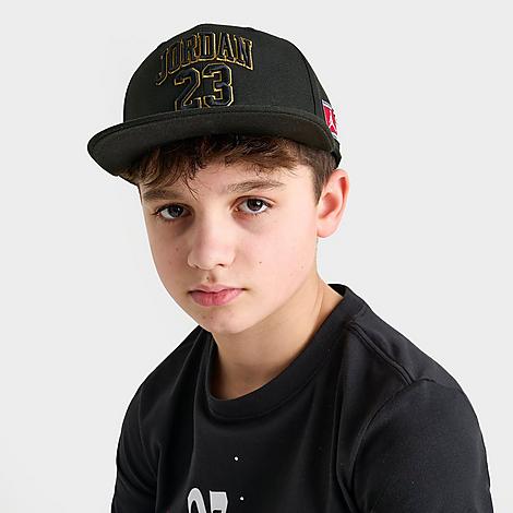 Jordan Big Kids Jersey Snapback Hat in Black
